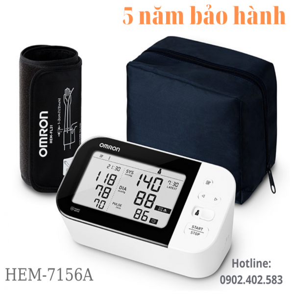Máy đo huyết áp điện tử  tự động bắp tay Omron HEM 7156A Nhật Bản