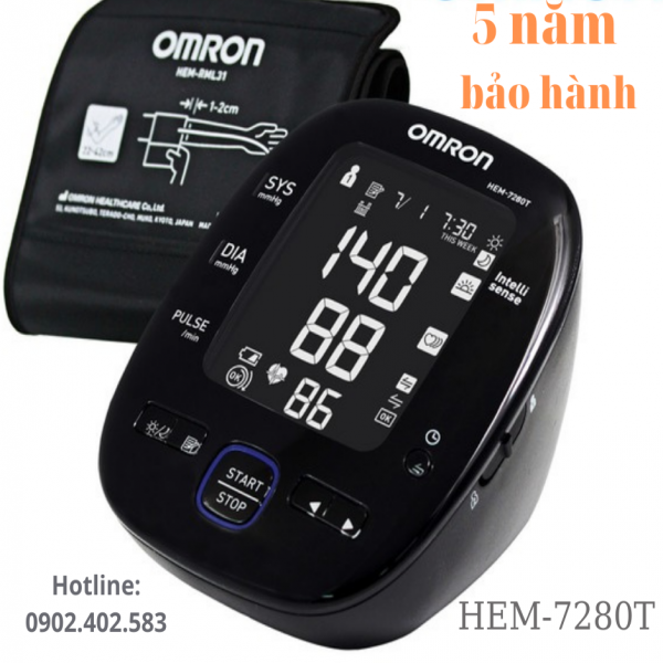 Máy đo huyết áp điện tử bắp tay  Omron HEM- 7280T Nhật Bản