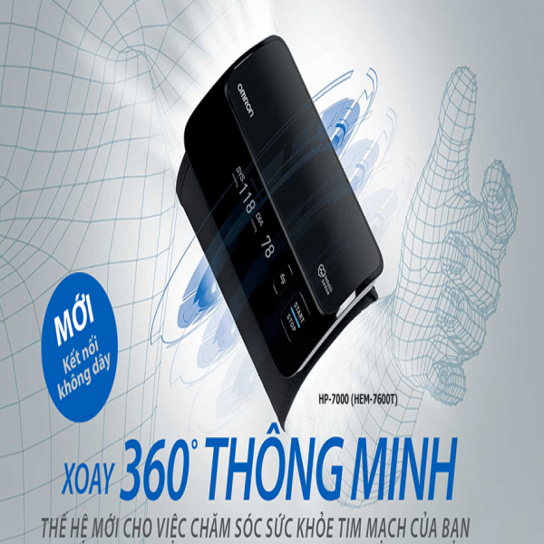 Máy đo huyết áp điện tử bắp tay không dây Omron HEM- 7600T  Nhật Bản
